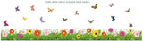 BEST OF BEST Wild Flowers Butterfly Wall Sticker Home Decal Removable PVC Murals Wallpaper Girls Boys Kids Baby Nursery Bedroom Living Room Bathroom Kitchen Window Playroom Decor