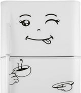 Cute Fridge Wall Sticker, Sunglasses Smile Fridge Sticker, Cute Sticker Fridge Happy Delicious Face Kitchen Fridge Wall Refrigerator Pvc Stickers Art Wall Decal Home Decor size 3x60 dz0250