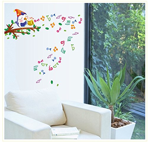 Jaamso Royals CM Music Bird Cartoon Wall Sticker size 50x70 ay645