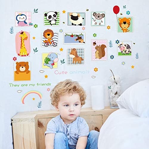 Baby Wall Stickers For Kids Room Decoration - Cartoon Animals Nursery wall Decal size 60x90 hm92023