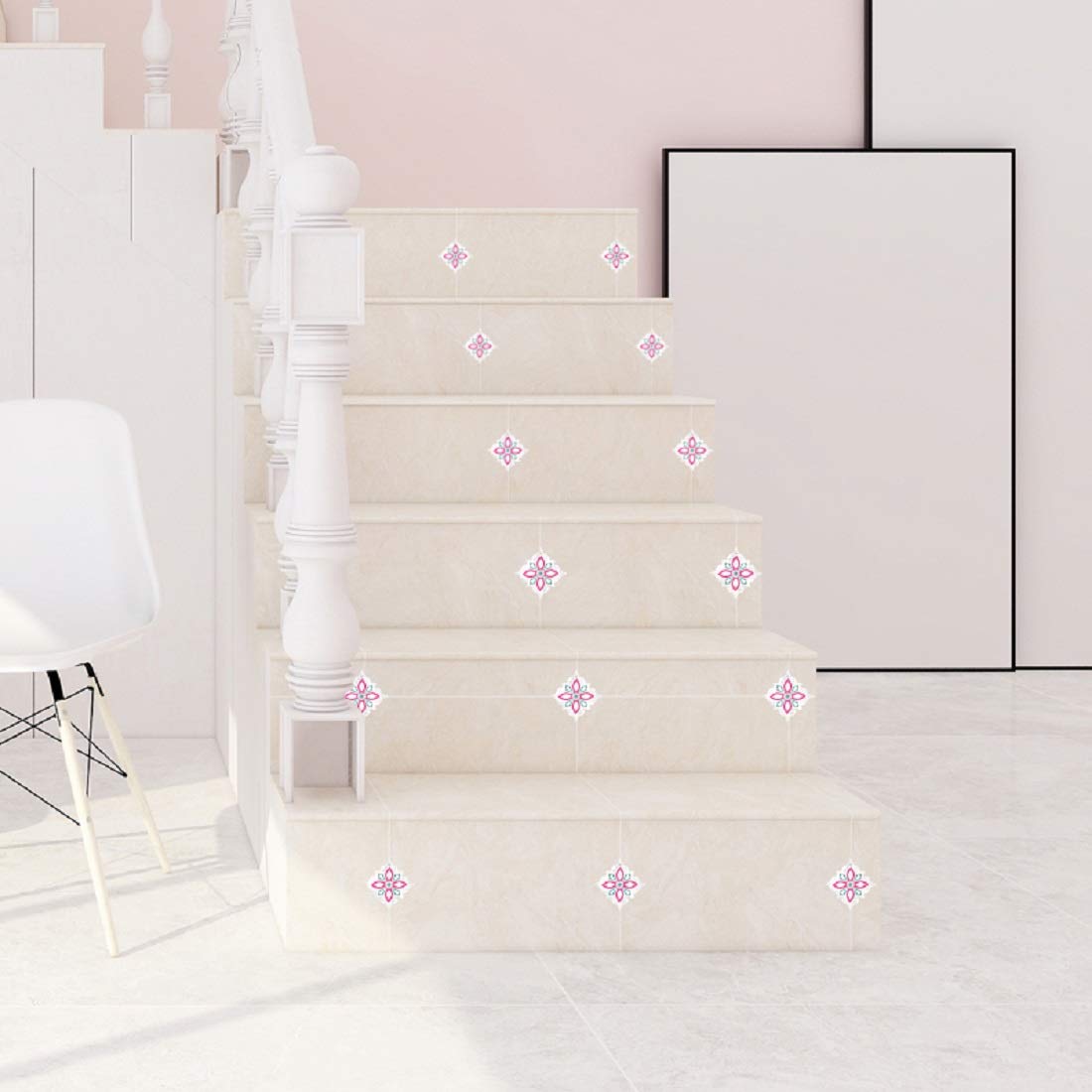 Indian Royals Non-Slip Vinyl Floor Sticker, Waterproof PVC Backsplash Tile Decal, Self-Adhesive Peel and Stick Wall Sticker for Home Decor size 30x45 cm sk74007