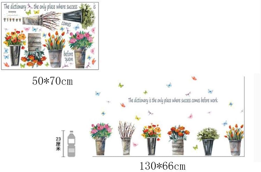 Q-T Sticker Potted Plant Living Room Bedroom Background Wall Plant Flower Wallpaper (Color size 50x70 sk7106