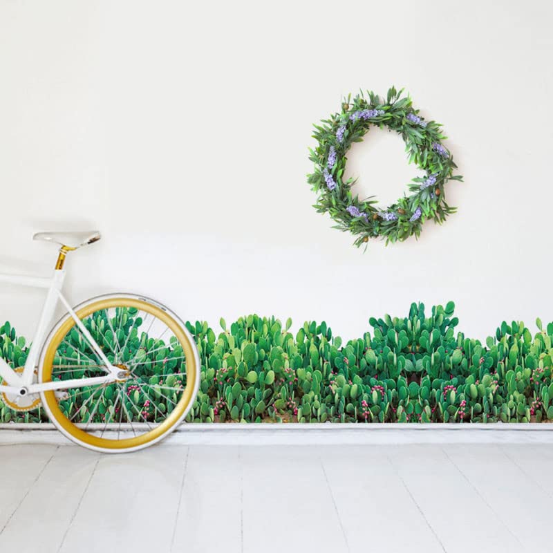 JAAMSO ROYALS Green Grass with White Flower Stickers for Walls of Home, Wall Sticker for Living Room, Wall Stickers for Home, Wall Painting Stickers, Living Room Wall Stickers size (50 CM X 70 CM) sk7152