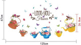 Wall Stickers, Hand Painted Flower Pots for Kids Rooms Children's Room Bedroom Bathroom Kitchen Window Home Decor Art Decal size 50x70 sk7105