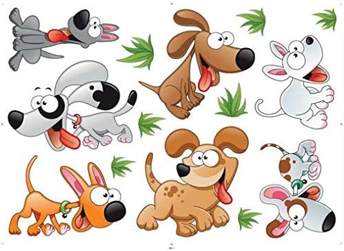 Cartoon Themed Wall Stickers , Fun Animated Puppies Adorable Decorative Graphic Mural , 2724666585890Cartoon Themed Wall Stickers , Fun Animated Puppies Adorable Decorative Graphic Mural , 2724666585890 size 50x70 ncs0038