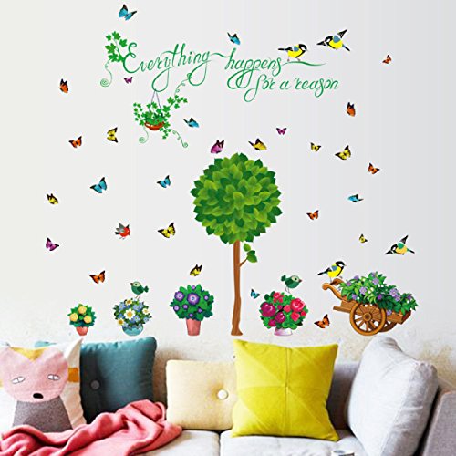 Green Garden PVC Wall Stickers Living Room Bedroom Children's Room Background Decoration size 50x70 sk7083