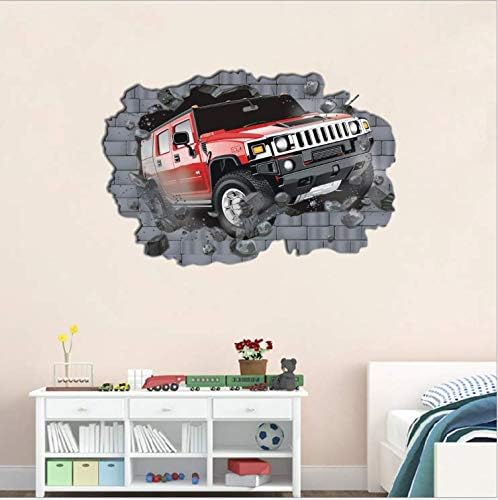 Car Bursting Through a Wall 3D Sticker size 70x100 ay8002xl