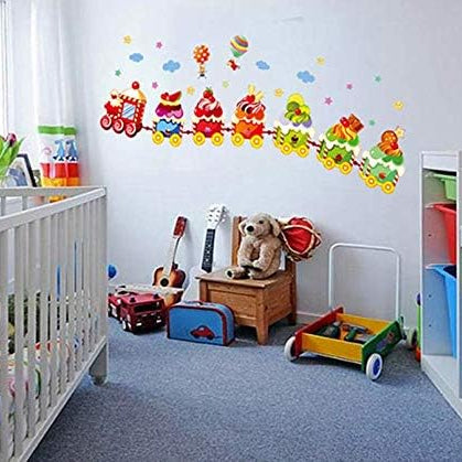 Ice Cream Train Cartoon Wall Sticker Home Decal Home Decoration Wallpaper Kids Roomsl size 50x70 ay769