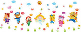 Animal Go to School Wall Stickers Removable Wall Decals Home Decor PVC Art Mural Baby Boys Girls Kids Bedroom Kitchen Decoration Wall Stickers Posters size 50x70 xls7157