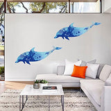 Kay Lala Dolphin Turtles Jellyfish Scandinavian Modern Cute Wall Stickers Wall Stickers Double Sided Print size 60x90 HM92003