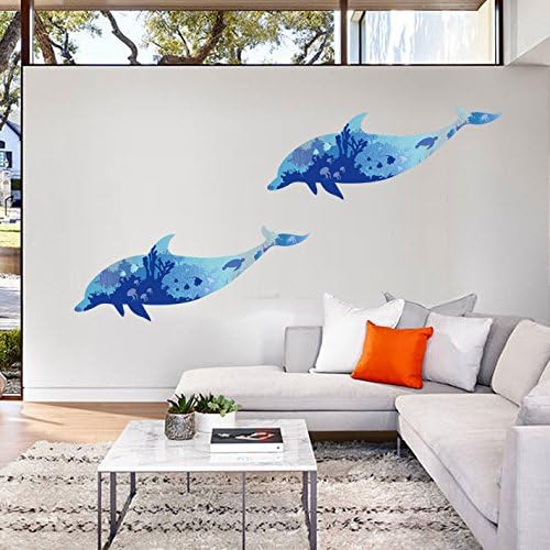 Kay Lala Dolphin Turtles Jellyfish Scandinavian Modern Cute Wall Stickers Wall Stickers Double Sided Print size 60x90 HM92003