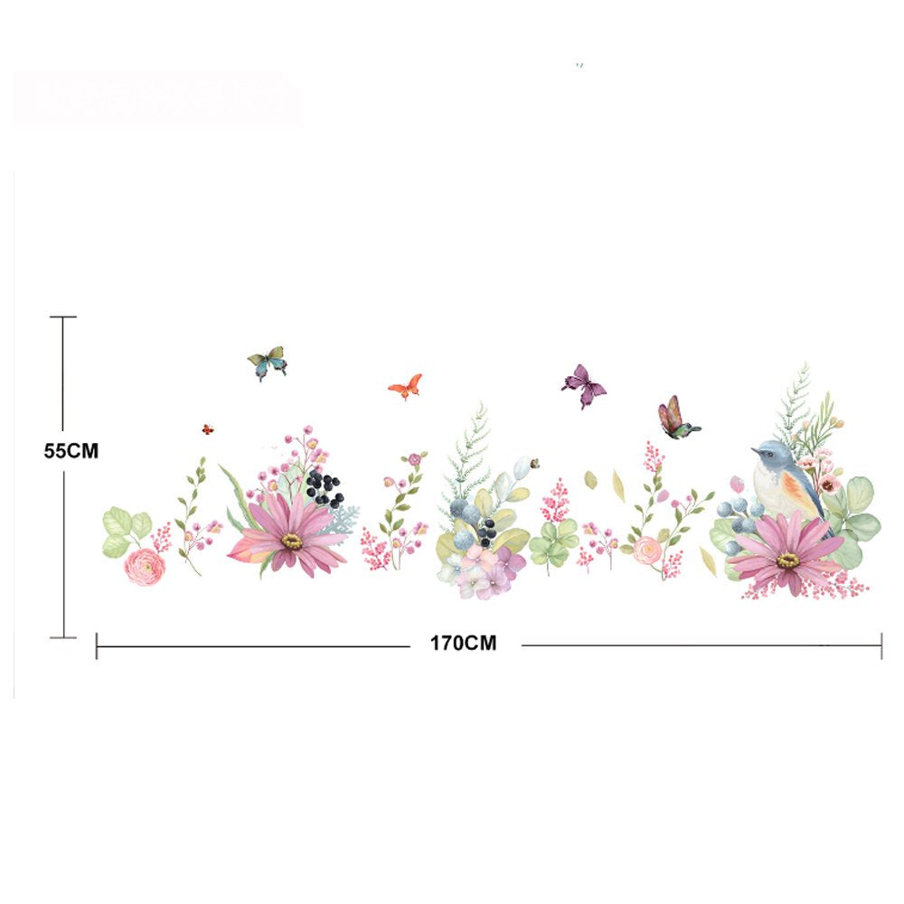 Fresh Flowers Birds Butterflies Wall Decal Home Sticker Abc 1056