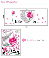Oren Empower Pink Rose Plant Medium Size Wall Sticker (Wall Covering Area - 55 cm X 150 cm)