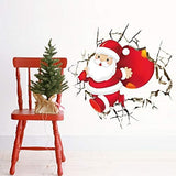 NC1370       Wall Stickers for Room Decor Cartoon Breaking Santa Claus Mural Art Home Decals Posters Kids Bedroom Xmas Decorations