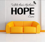 Hope Motivation Wall Sticker While There is Life There is Hope Wall Decal Living Room Bedroom Office Wallpaper Decor Mural size 50x70 dzr2021
