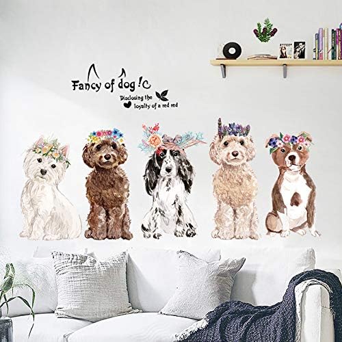 huangliao Fancy of Dog Wall Stickers Wall Decor for Bedroom Living Room Removable Vinyl Art Mural Decals for Girls Boys size 60x90 xl8359  kids Sticker