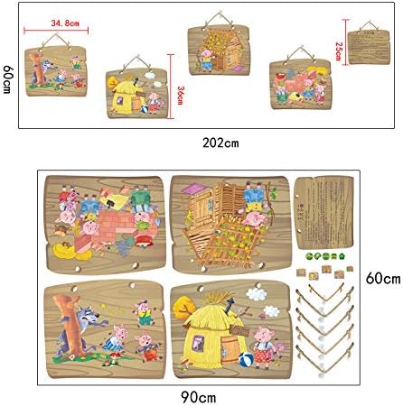 Wall Sticker The Three Little Pigs Children's Home Decor Living Room Bedroom Door Girls Kids Rooms DIY Wall Decals size 60x90 sk9261