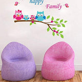 Home Decoration Kid's Room Decal Cartoon Cute Happy Owl Family Wall Sticker size 45x60 ay6013