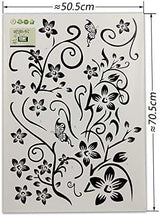 Classical Black Flower Wall Art Living Room Floral Wall Stickers Home Decorations Plant Wall Decals size 50x70 hnc027