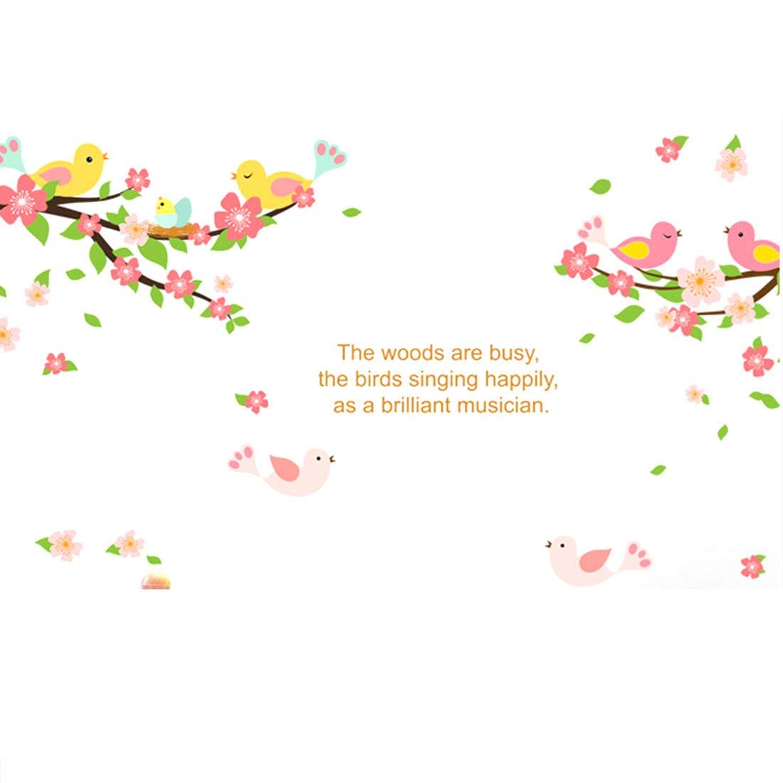 Plum Blossom Bird Pattern Family Wall Sticker Ay7230