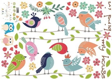 Bird_in_My_House_ Adhesive Peel & Stick Vinyl Wall Sticker for All Room size (50X70) xls7160
