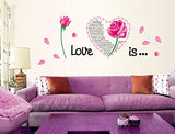 Oren Empower Pink Rose Plant Medium Size Wall Sticker (Wall Covering Area - 55 cm X 150 cm)