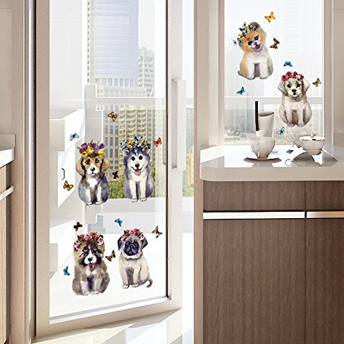 Wall Art Taichung Store In Stock Seamless Design Wall Stickers, Waterproof Stickers, Wallpaper Decoration, Won't Damage Walls, Cute Dog, Husky, Pug Paintings size 50x70 sk7137