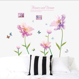 Wall Stickers Murals Photo Frame Flower Wall Stickers Large Pink Flowers Home Decor Bedroom Vinyl DIY Wall Decals Lovely Rooms Decoration