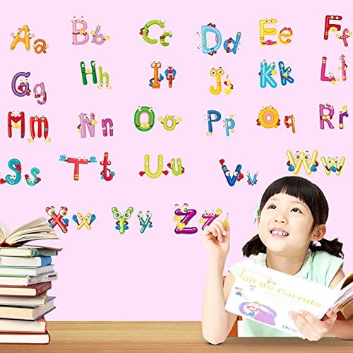 Ay6074 Wall Stickers for Kids Nursery Alphabet Pure Color