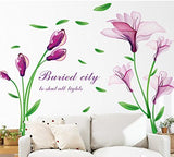 Purple Flowers Fantasy Vinyl Wall Decal PVC Home StickerDLX6012