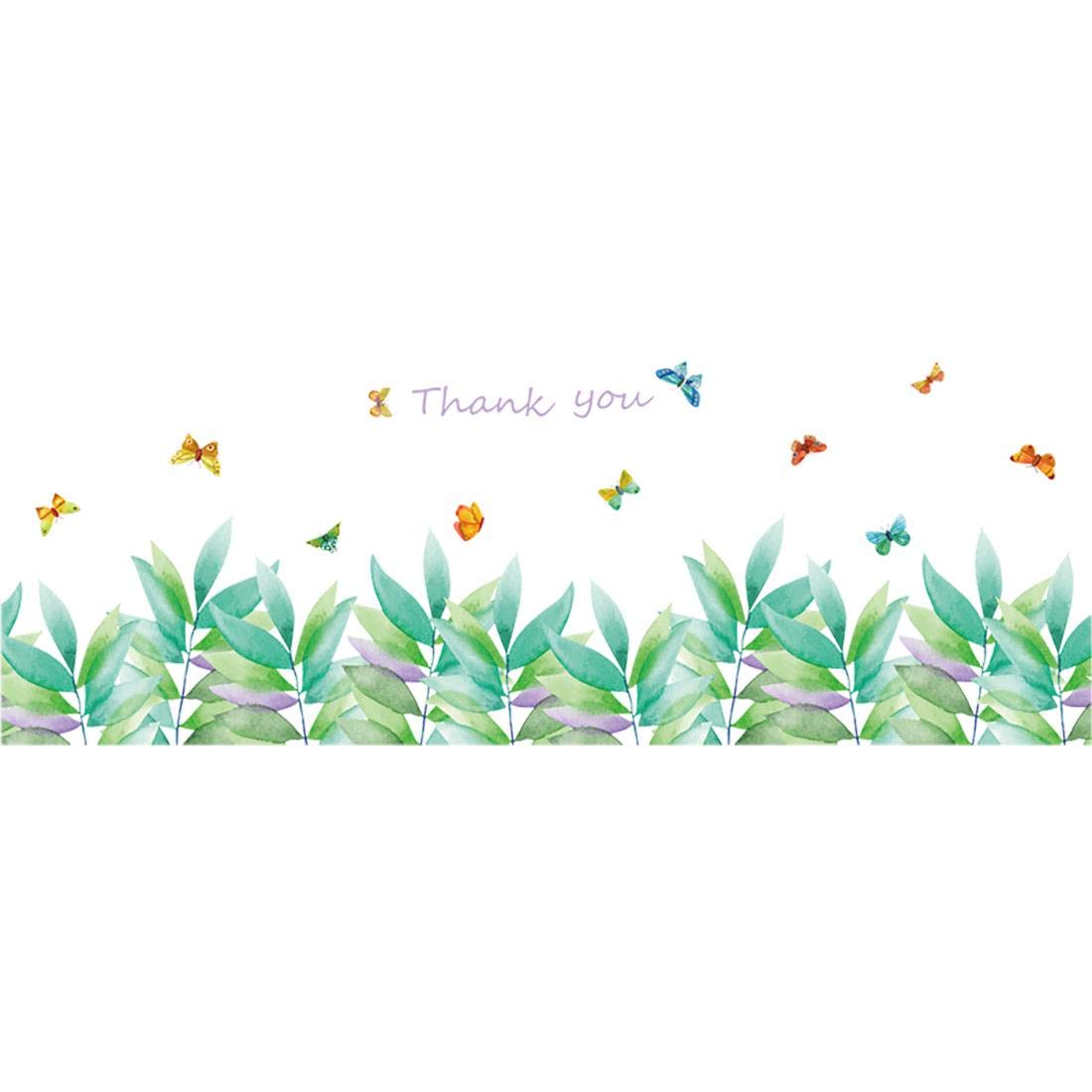 Wall Papers Green Leaves Baseboard Bathroom Kitchen Cupboard Decor Grass Plants Skirting Line Wall Stickers Decals size 50x70 sk7129