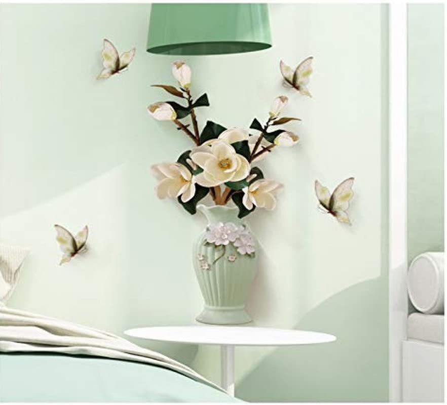 JAAMSO Royals Green Vase 3D Wall Sticker for Living Room - Floral, Nature, Garden Flowers size 50x70 sk6133