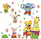 Removable Cartoon Animal Park Children Bedroom, Living Room Glass Wallpaper Stickers size 25x40cm xy3011