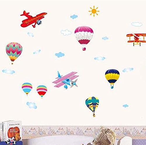 Hot air balloon, Airplanes Removable Wall Sticker size 45x60 ay622
