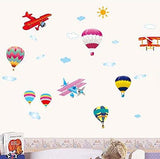Hot air balloon, Airplanes Removable Wall Sticker size 45x60 ay622
