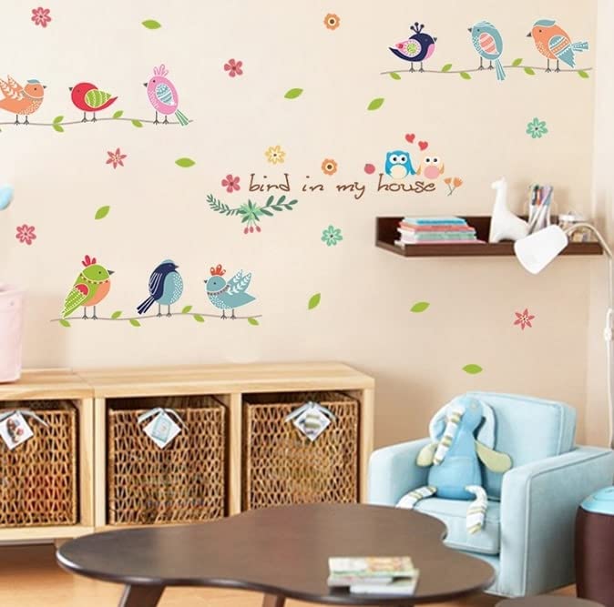 Bird_in_My_House_ Adhesive Peel & Stick Vinyl Wall Sticker for All Room size (50X70) xls7160