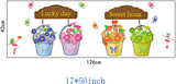 Precioso jardín macetas maceta hojas mariposas pequeñas flores para pared casa papel adhesivo extraíble Living comedor wall sticker