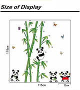 Ay9215 Oren Empower Playing Panda PVC Vinyl Large Wall Sticker for Kid's Room (Green, WxH-115 cm x 118 cm)