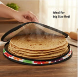 Insulated Large Cotton Roti Cover with Zipper & Handle, Thermal Chapati Storage Bag for Roti, Paratha & Naan