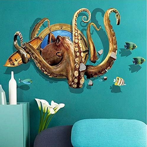 Funif 3D Animal Octopus Wall Sticker DIY Removable Wall Decals Wallpaper Decorative Wall Art size 60x90 xl8311 kids Sticker