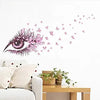 Zy066 BIBITIME Beautiful Butterflies Wall Art Long Eyelashes Eye Vinyl Sticker for Bedroom Heart Decor Couple Lovers Living Room