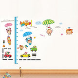docooler Cartoon Cute Parachute Height Scale Measurement DIY Wall Wallpaper Stickers Art Decor Mural Kid's Child Room Decal size (70x50cm) xy8101