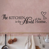 FlyWallD The Kitchen is The Heart of The Home Wall Decal Quotes Kitchen Signs Decor Kitchen Wall Stikcers Vinyl Art Saying  size 15x60 nc1030