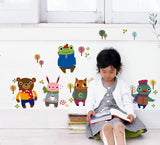 JAAMSO ROYALS DIY Carton Animal Friends Peel and Stick Self Adhesive Wall Sticker for Kids Room Bed Room Wall Decor  size 50x70 ay6043