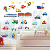 Cute Cartoon Car Removable Waterproof Wall Sticker size 30x60cm