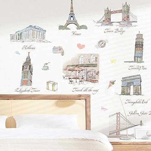 Alcoa PrimeHome Decor Colorful DIY Mural World Building Wall Sticker 1.2mx 1.05m