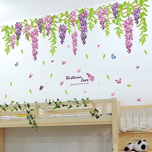 Floral Plants Flowers Butterfly Wall Sticker Art Decal Home Decoration New Podazz size 60x90 xl8167