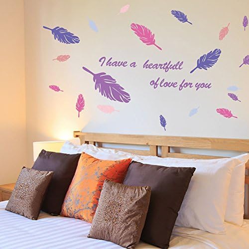 Angel Feather Decorative Wall Sticker Romantic Quotes Eternal Love Wallpaper Living Room Home Decor
