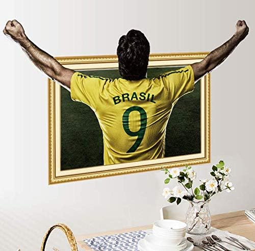 world cup 3D Football players wall stickers Living room Football Club decoration  size 50x70 xh 7255