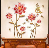 Elegant Family Harmony Pink Butterfly Love Flower Bedroom Tv Background Wall Sticker size 60x90 sk9371